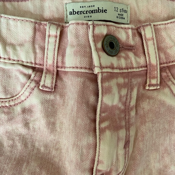 GIRLS ABERCROMBIE PINK DISTRESSED JEAN-SIZE 12 SLIM - Picture 5 of 8